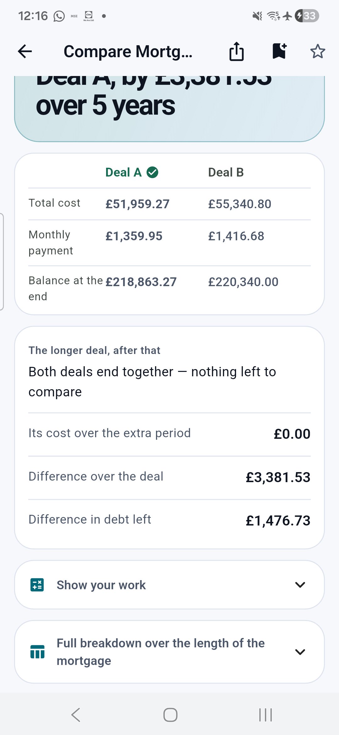 Two mortgage deals, side by side